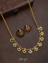 Palakka Short Haram Necklace with Earrings 1-Zilmor